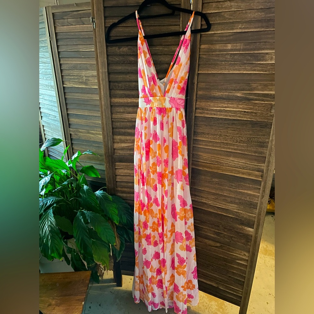 Pink lily Floral maxi dress